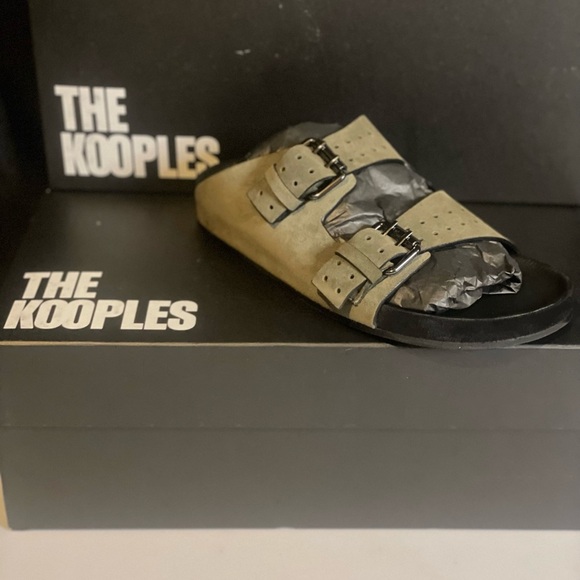 The Kooples Olive‎ Khaki Leather Sandals, size 36 - Picture 7 of 12